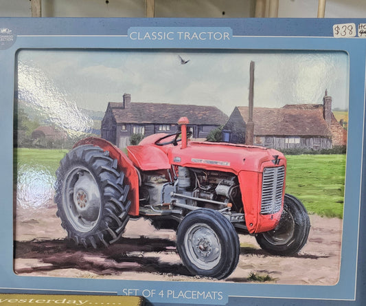 4 Table mats red massey Ferguson Tractor