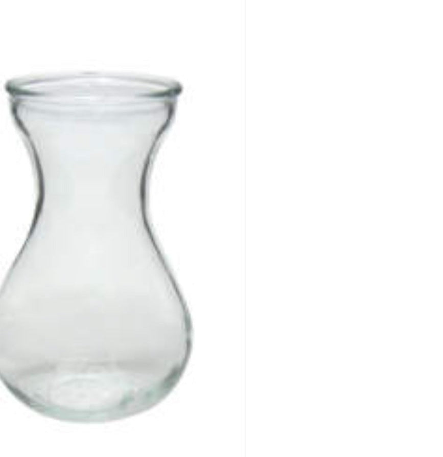 Clear glass vase 14cmH