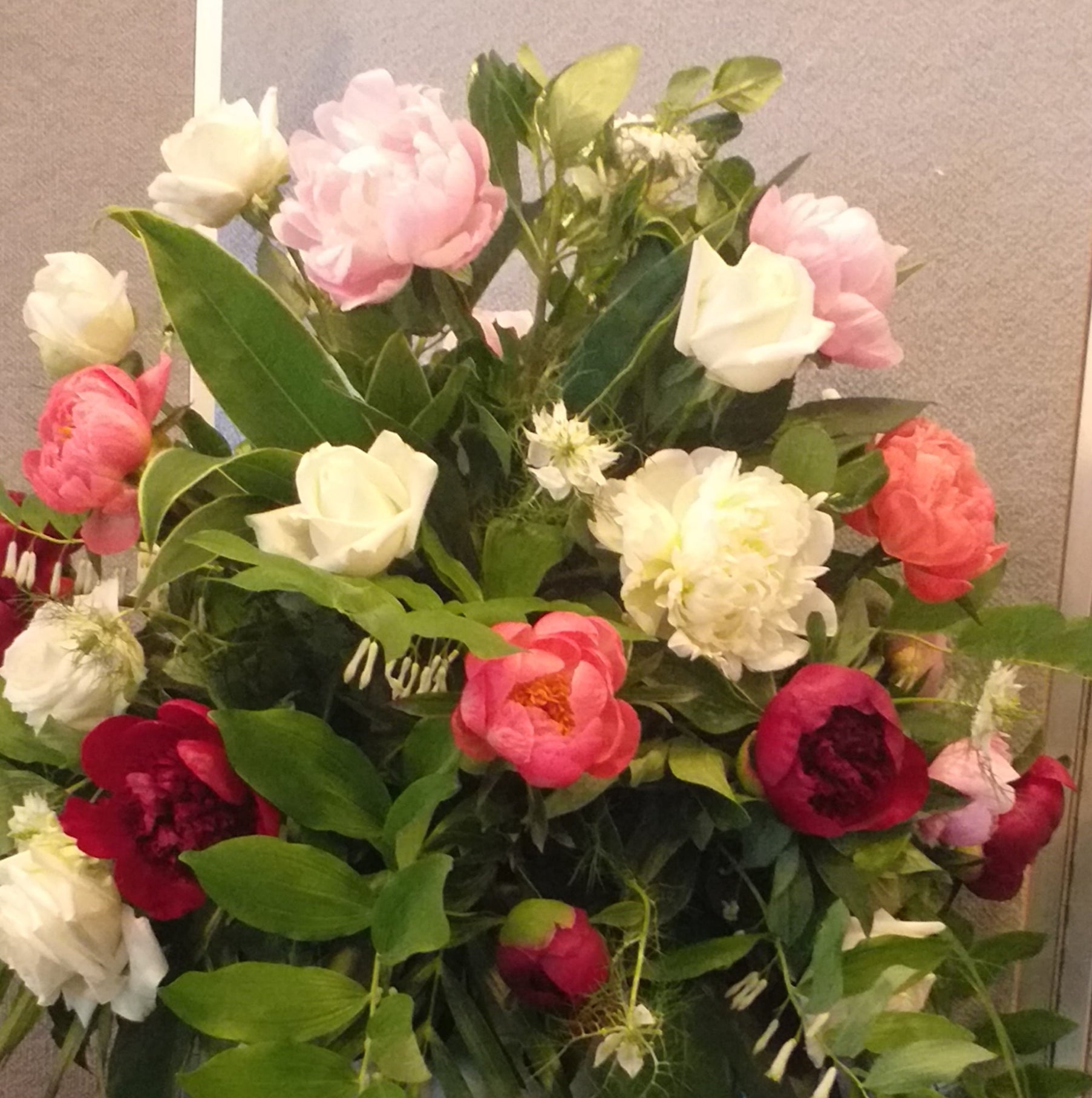 Flower Arrangement peonies in a vase - Broadfield Flowers Florist Lincoln