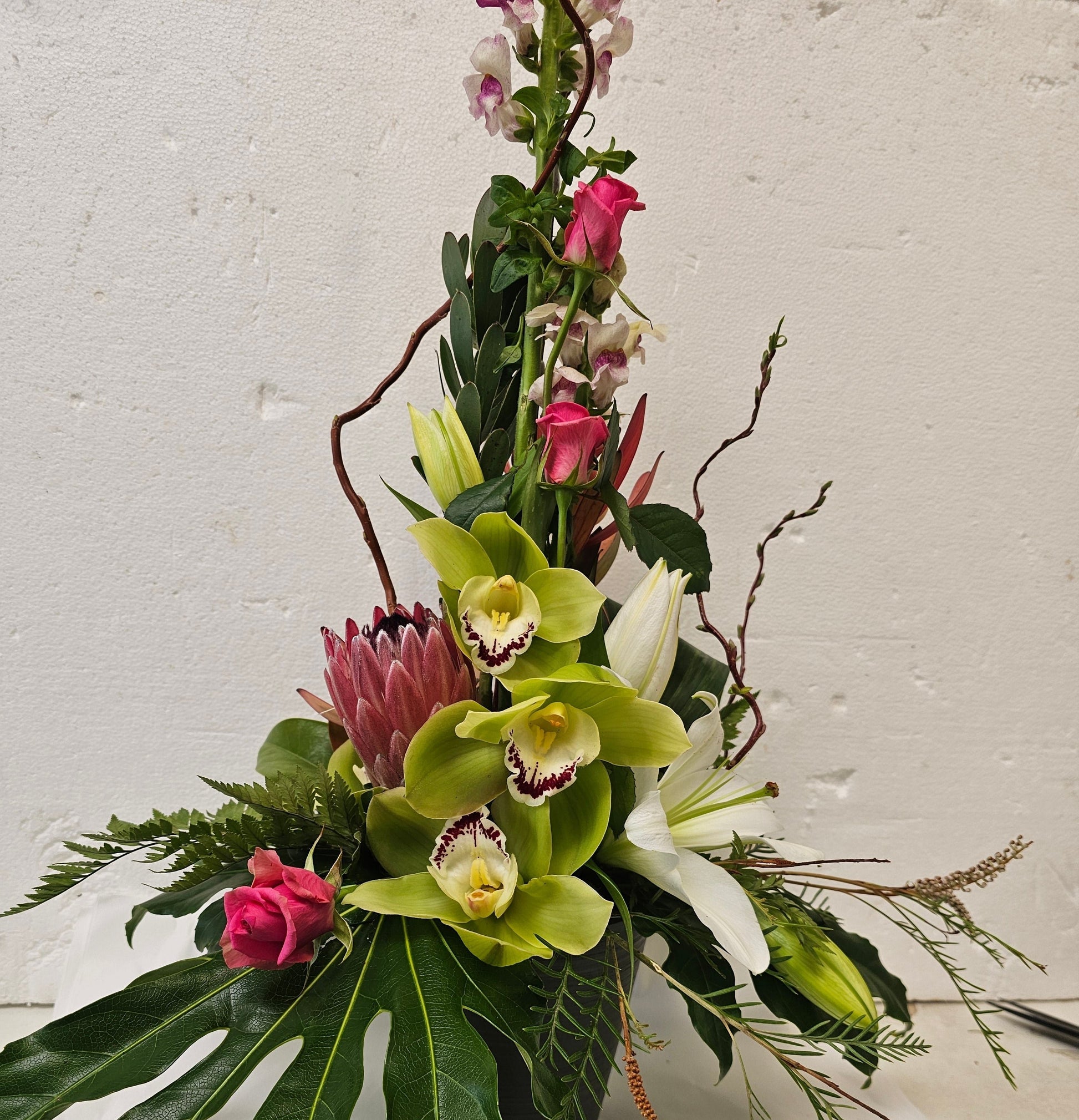 flowers- roses, orchids, protea, antirinum, lilies