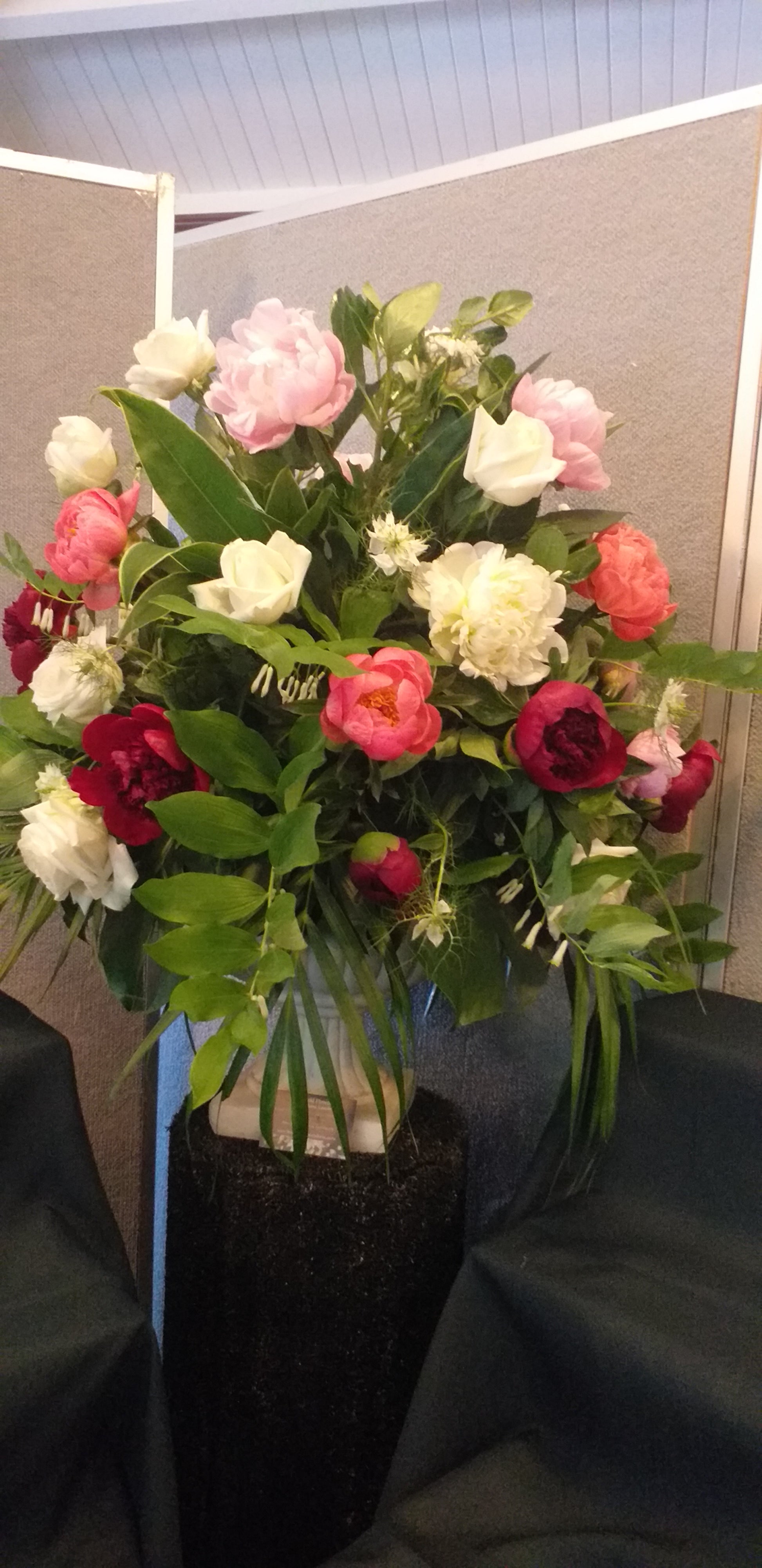 Flower Arrangement peonies in a vase - Broadfield Flowers Florist Lincoln