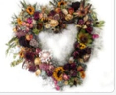 Wreath heart dried