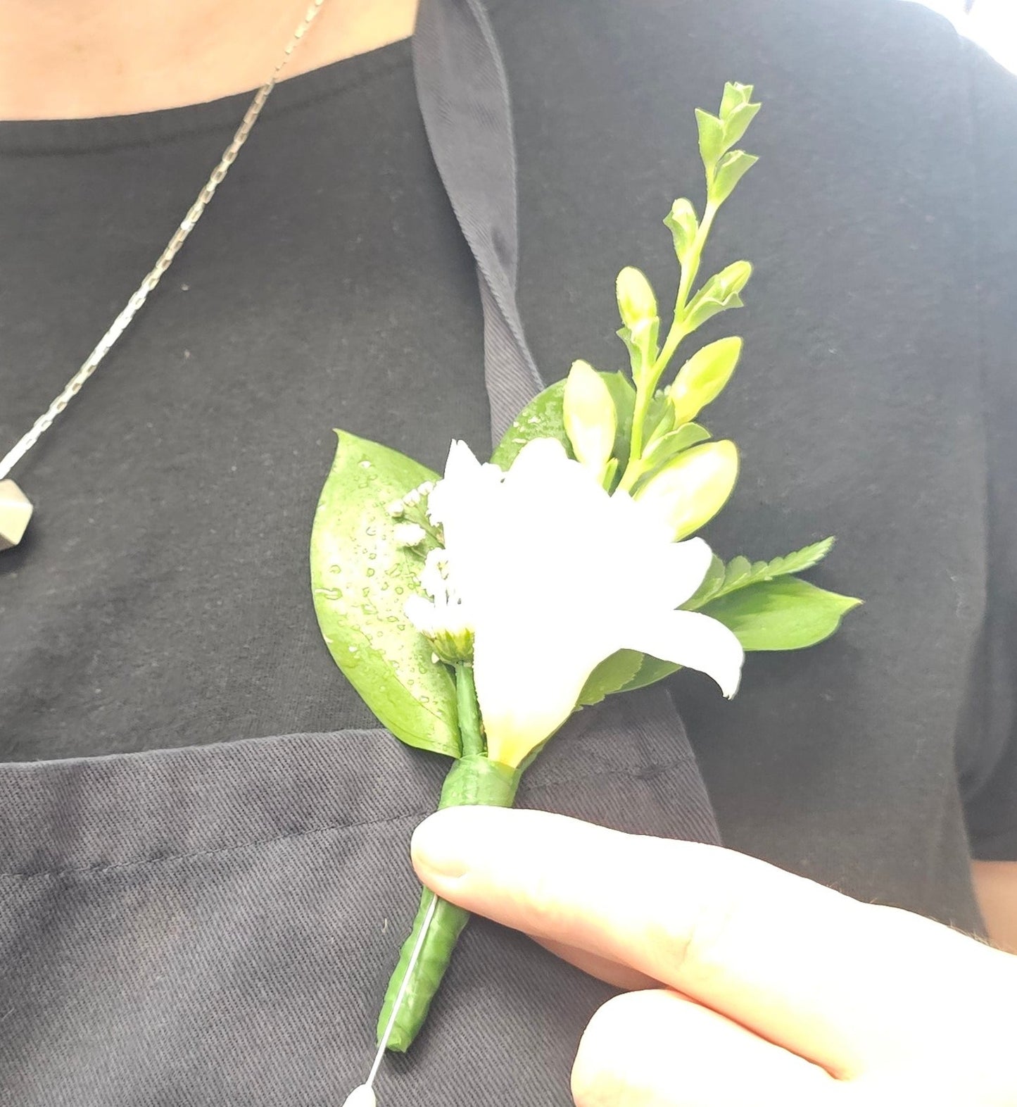 Freesia buttonhole