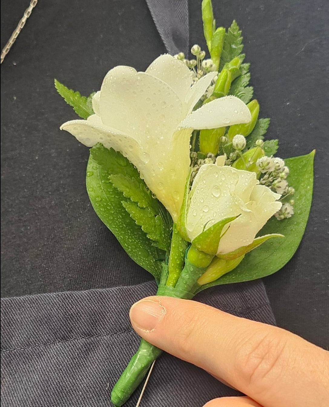 Freesia buttonhole