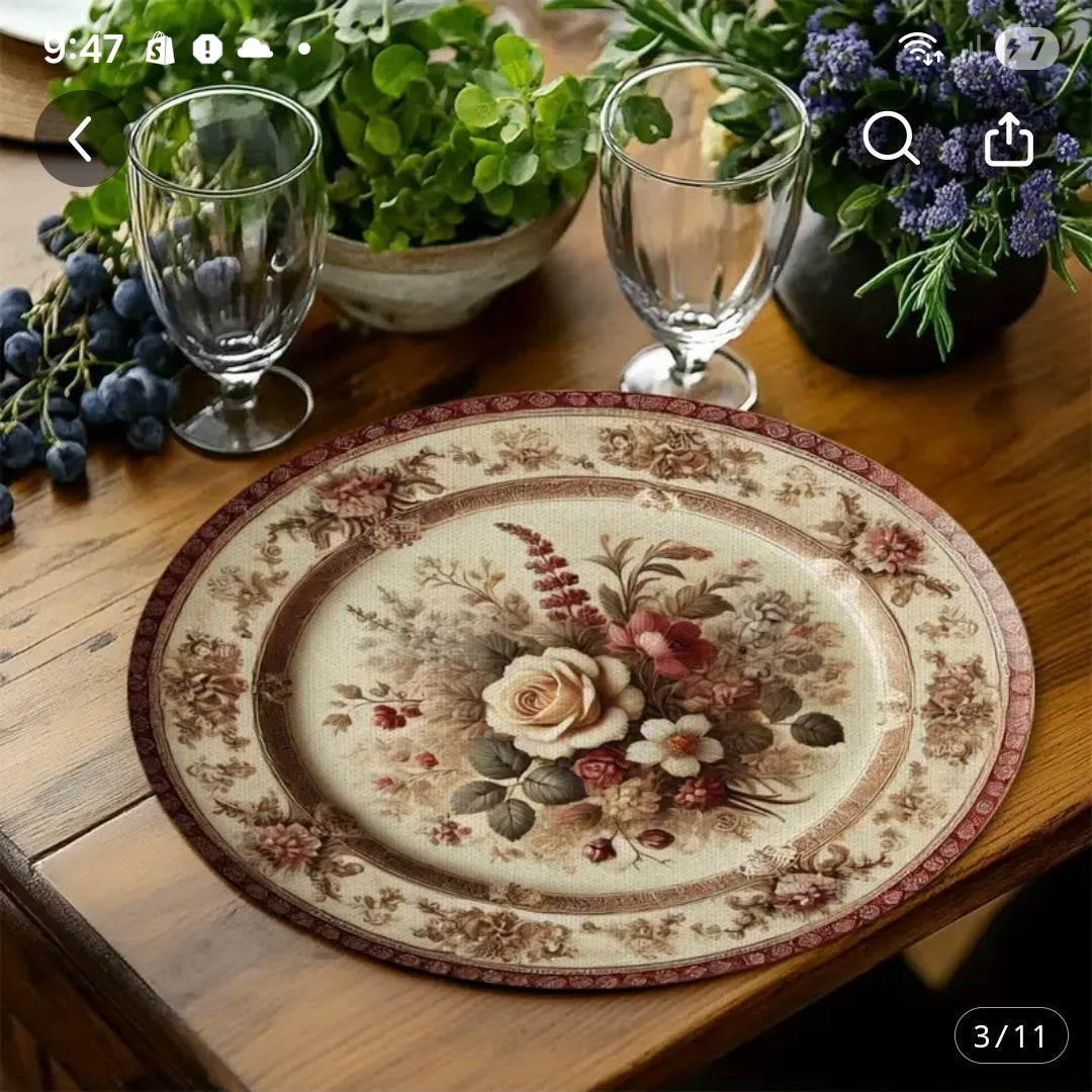 Red rose tablemat