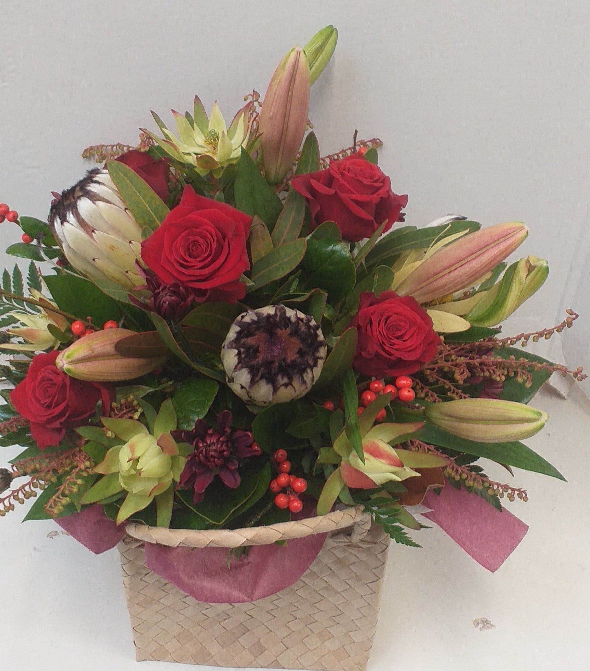 Flower Arrangement, Posy in a Flax Bag - Broadfield Flowers Florist Lincoln