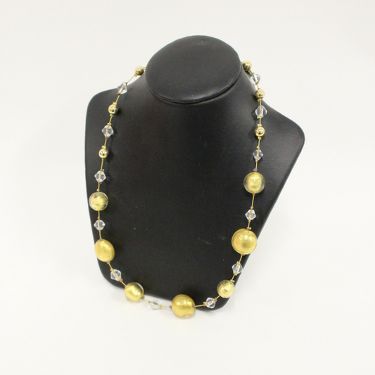 Gold Beaded Venetian Glass Necklace - Broadfield Flowers Florist Lincoln