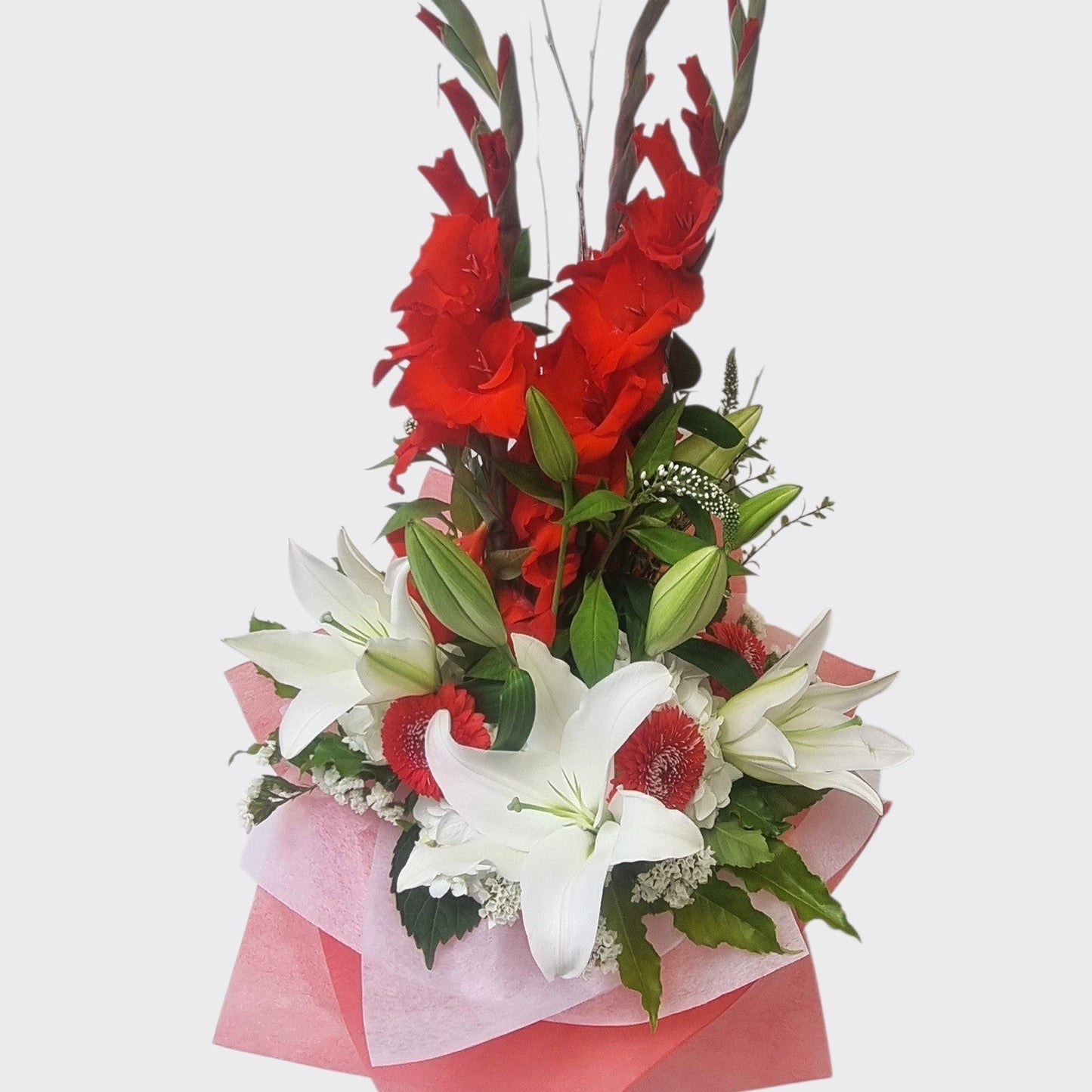 Christmas Bouquet with red gladioli