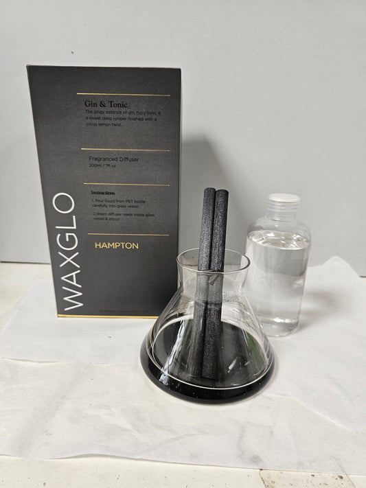 gin and tonic waxglo room diffuser, black and stylish