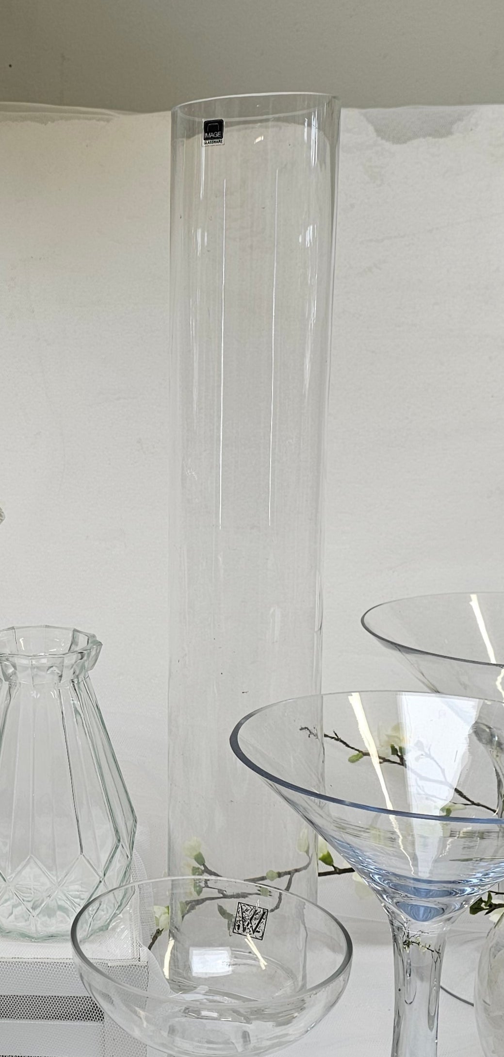 Vase, very tall cylinder