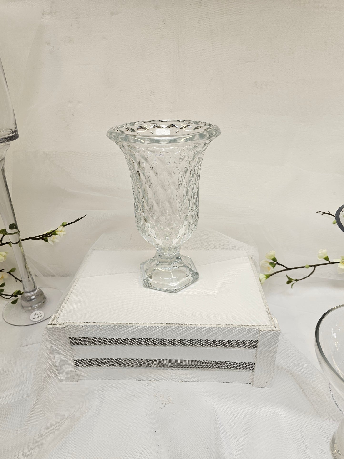 cut glass urn shaped vase small