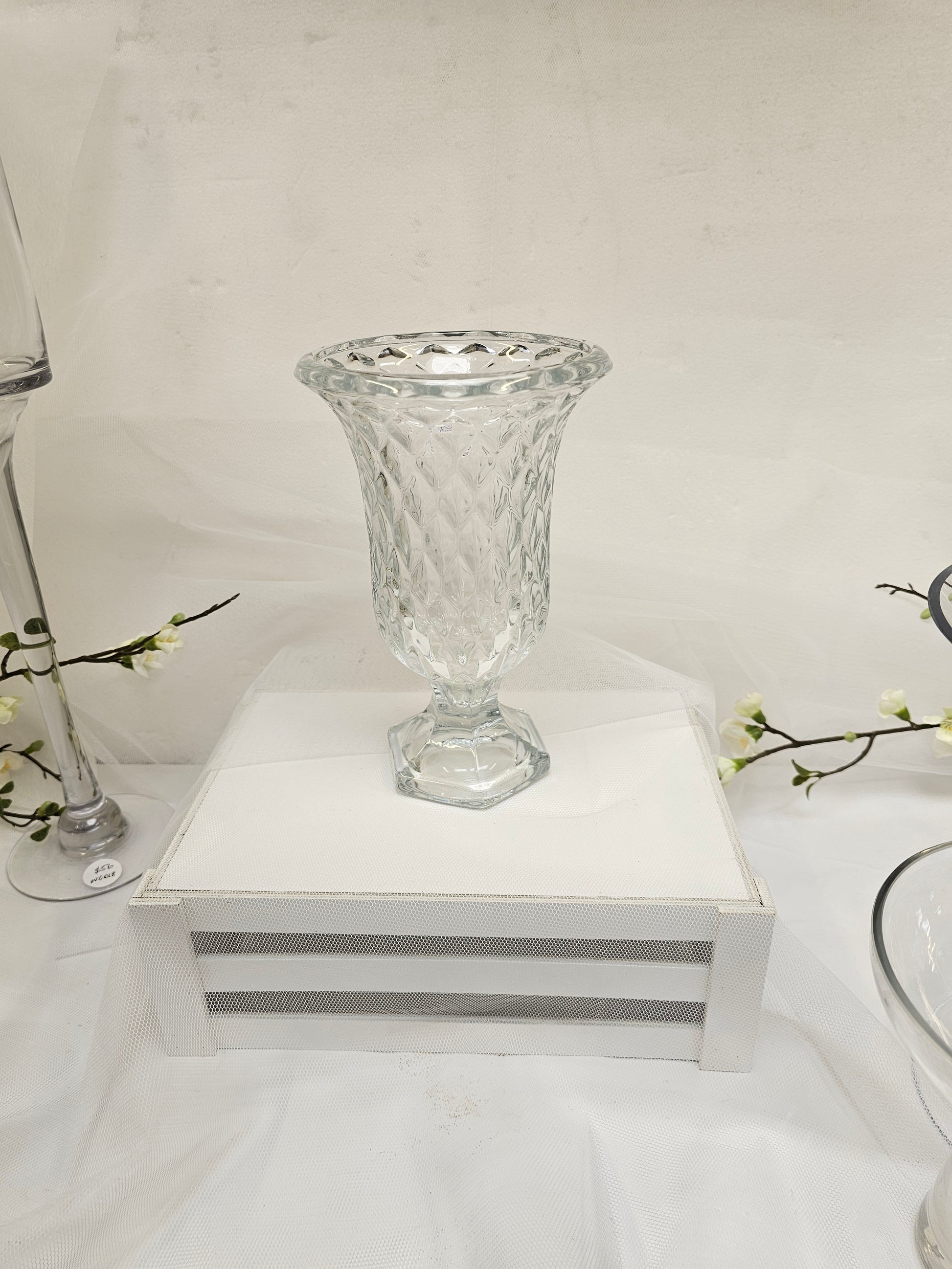 cut glass urn shaped vase small