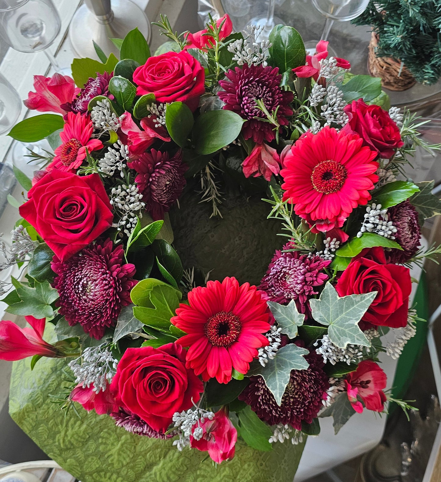 Flower Arrangement Christmas Wreath