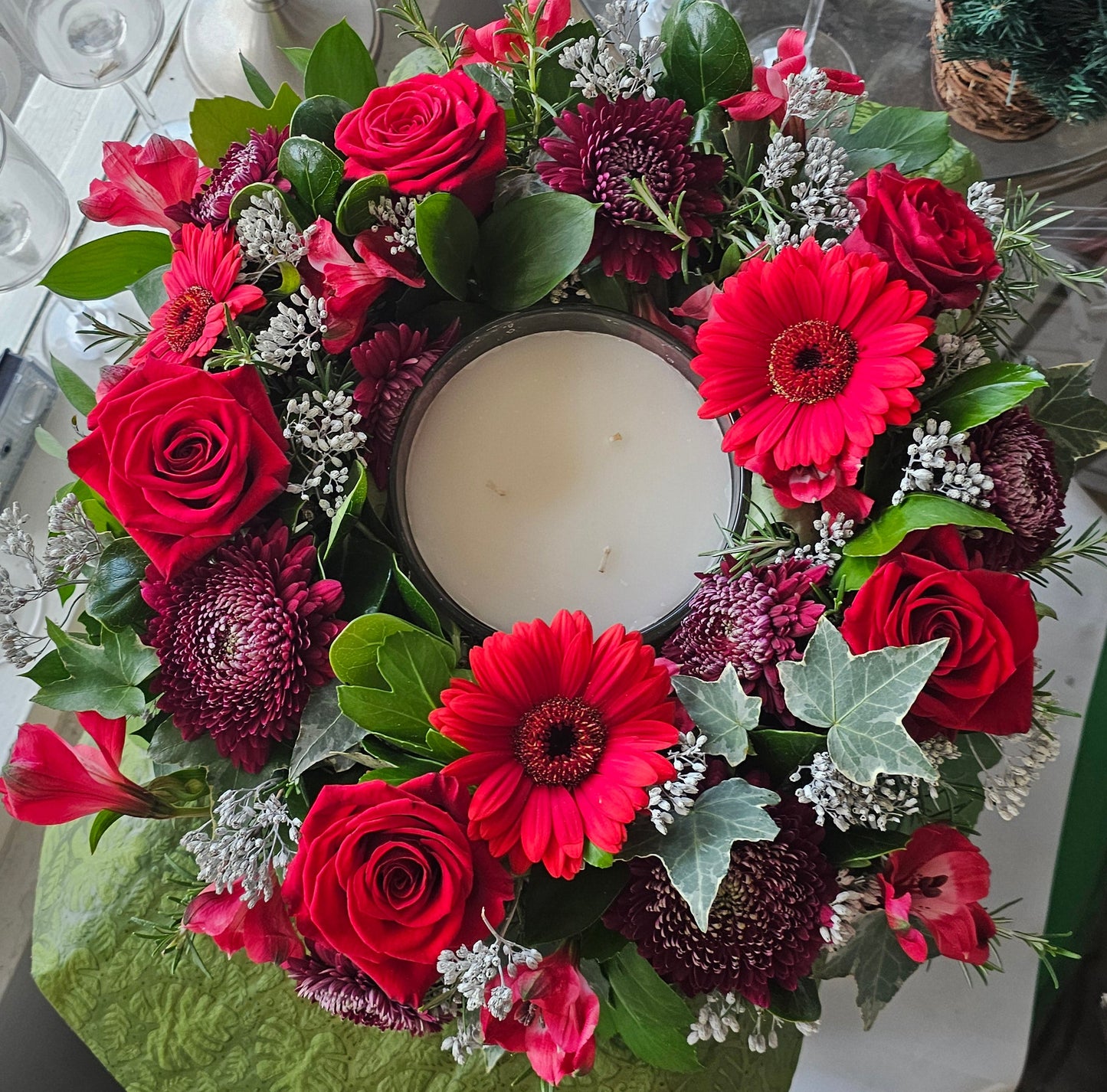 Flower Arrangement Christmas Wreath