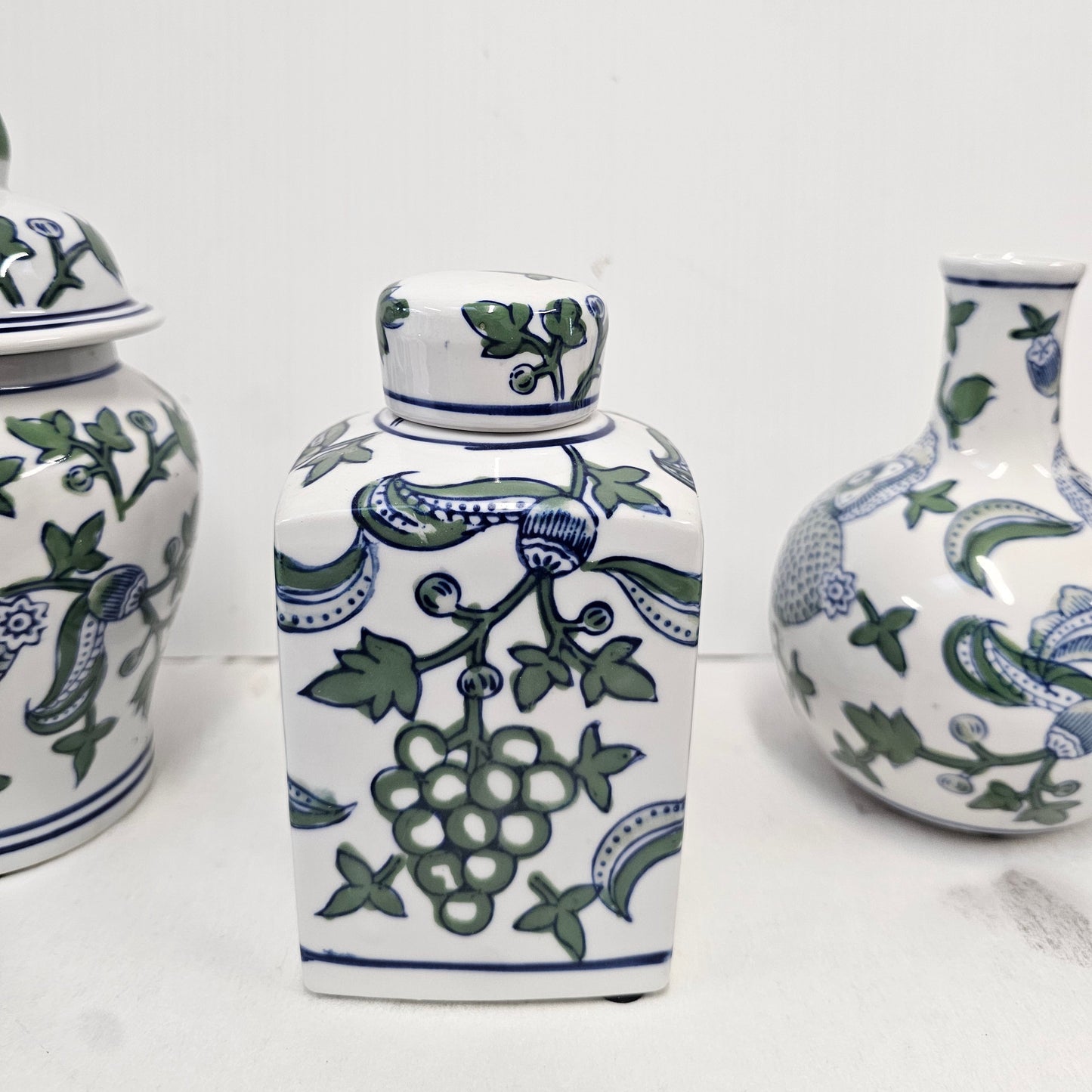 blue green jar square w lid