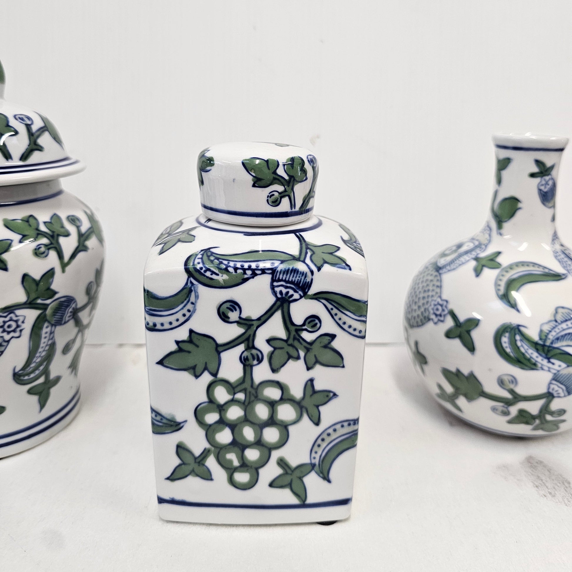 blue green jar square w lid
