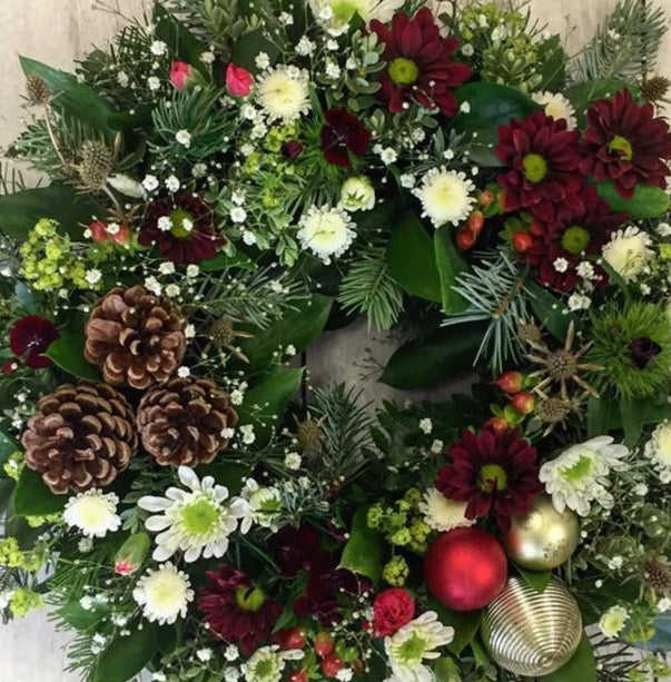 Flower Arrangement Christmas Wreath