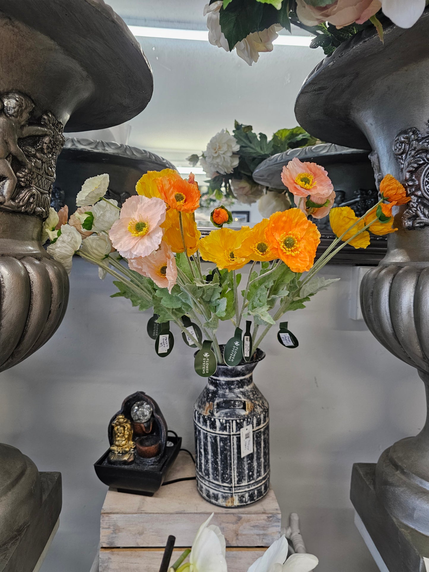 Silk Flowers,  Wreath - Dream Catcher Style, Wreath plain, Basket of Hydrangeas, - Broadfield Flowers Florist Lincoln