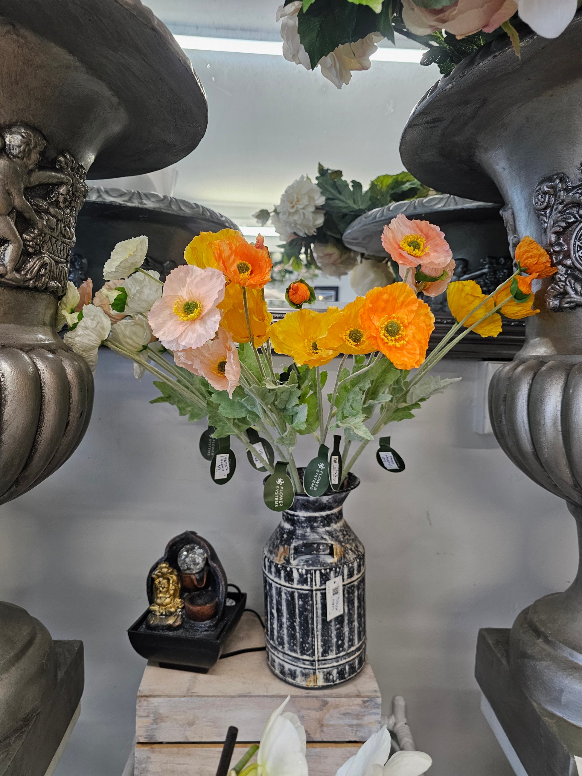 Silk Flowers,  Wreath - Dream Catcher Style, Wreath plain, Basket of Hydrangeas, - Broadfield Flowers Florist Lincoln