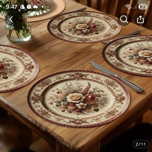 Red rose table mats