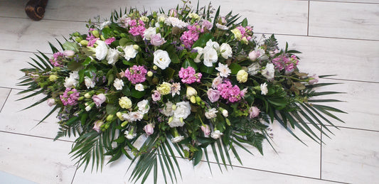 Casket Spray, pink and White - Broadfield Flowers Florist Lincoln