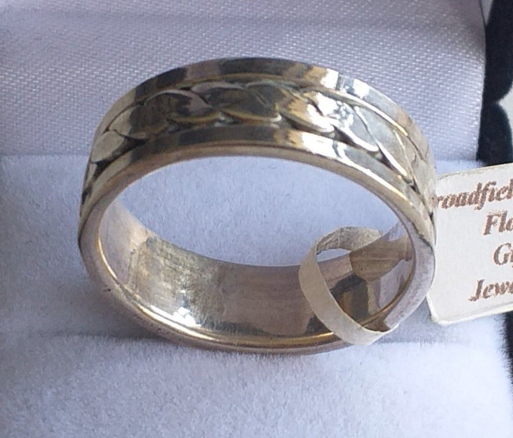 Ring, Men's Wave design band in Sterling Silver, - Broadfield Flowers Florist Lincoln
