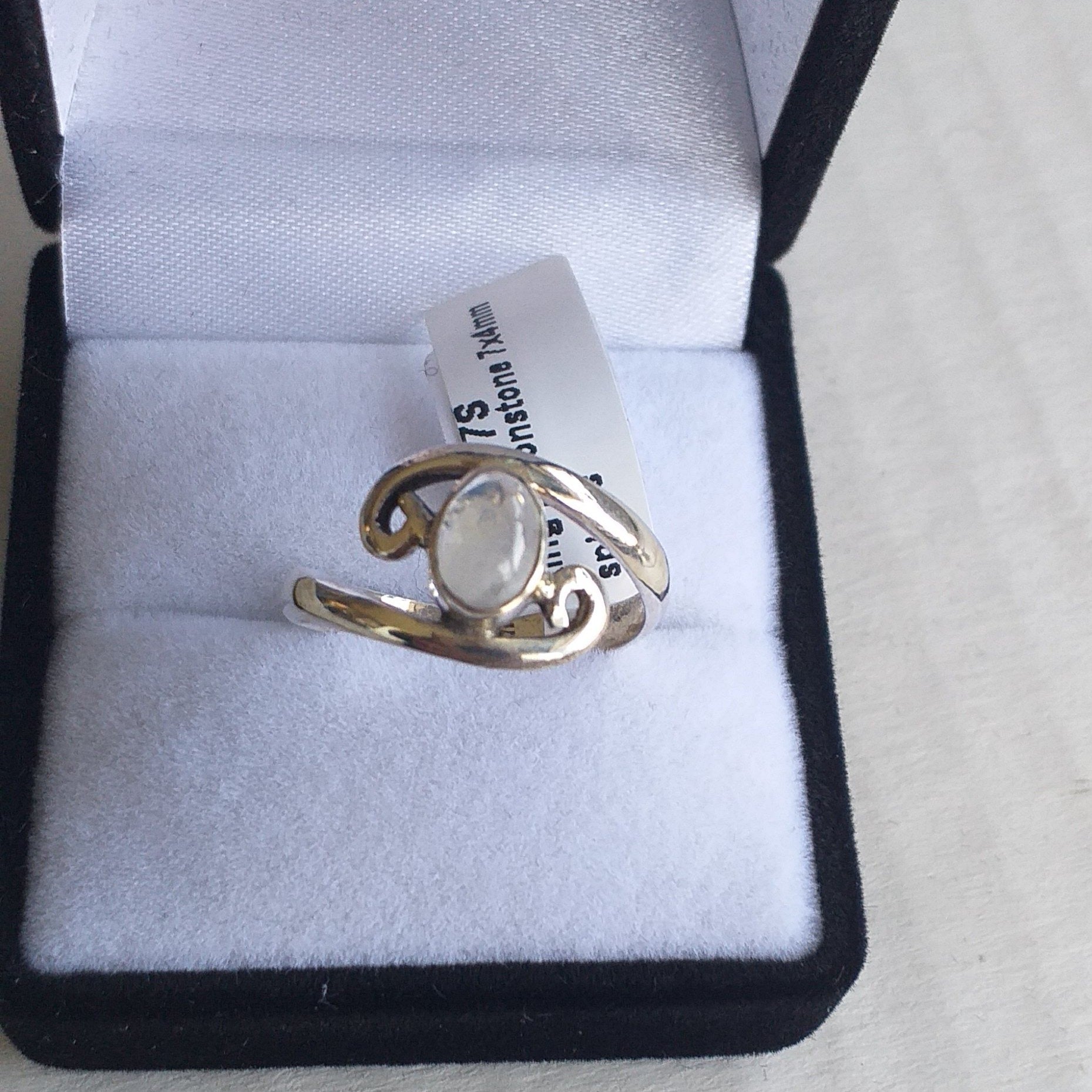 Ring, Moonstone spiral band in Sterling Silver, - Broadfield Flowers Florist Lincoln