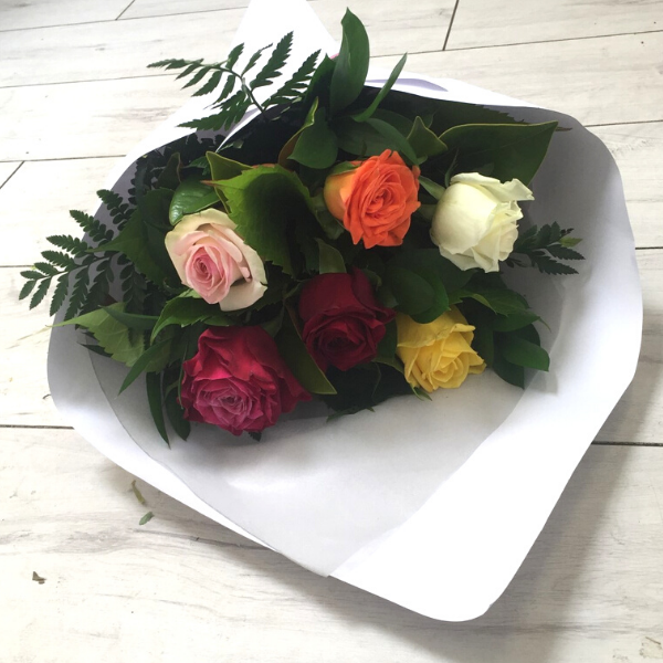 Simply Roses, in red, yellow, orange, pink or mixed with fern and greenery - Broadfield Flowers Florist Lincoln