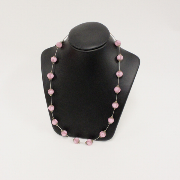 Pink Venetian Glass Beaded Necklace - Broadfield Flowers Florist Lincoln