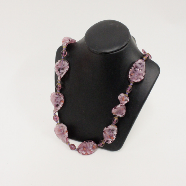 Purple Venetian Glass Beaded Necklace - Broadfield Flowers Florist Lincoln